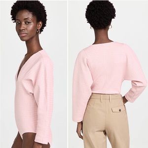 MARA HOFFMAN Mariana Bodysuit Waffle Knit Organic Cotton Ribbed Jacquard